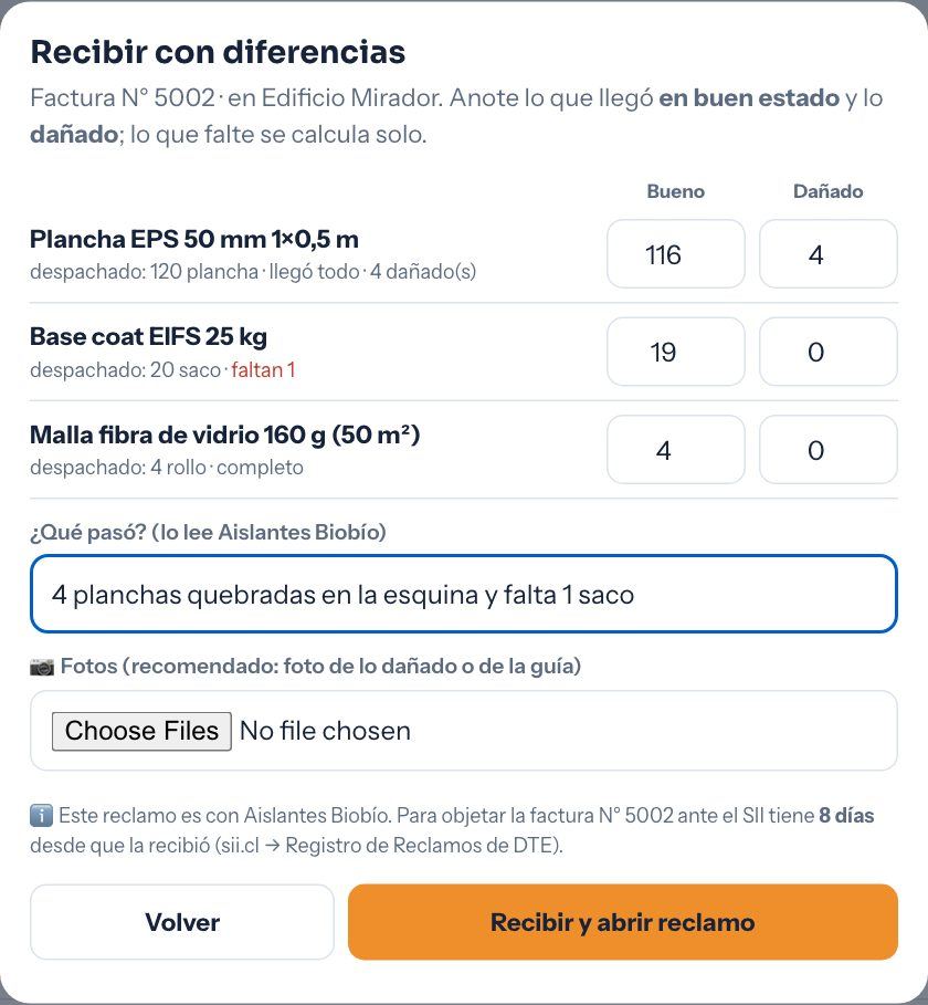 Recibir con diferencias