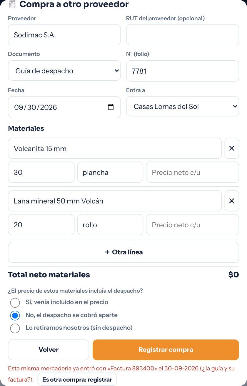 Aviso de compra duplicada
