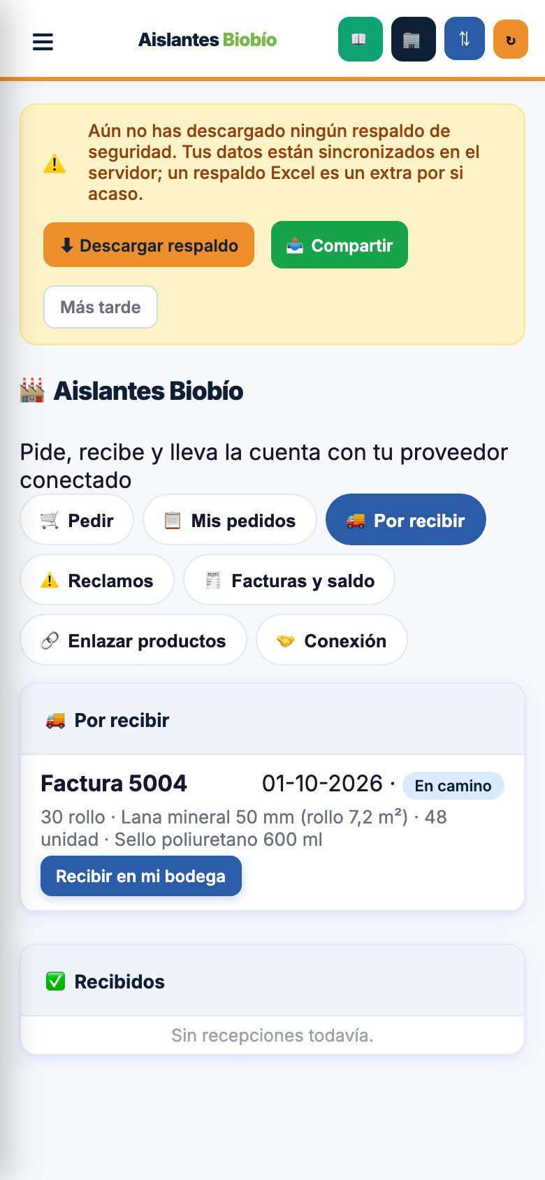 Por recibir en el celular