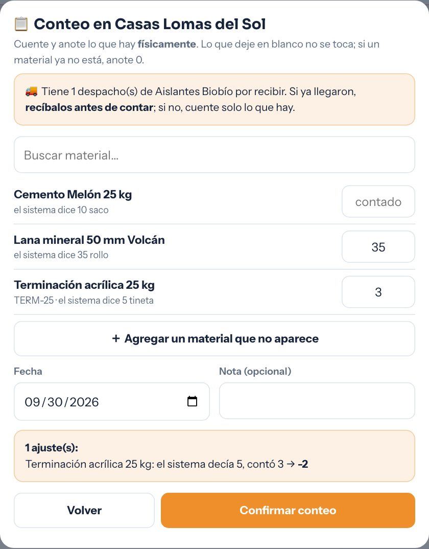 Conteo con ajustes