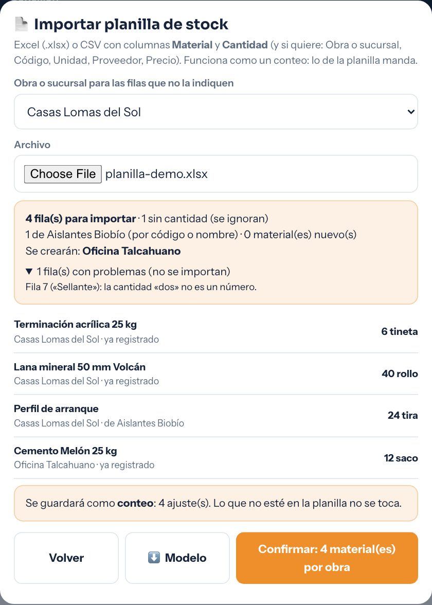 Importar planilla