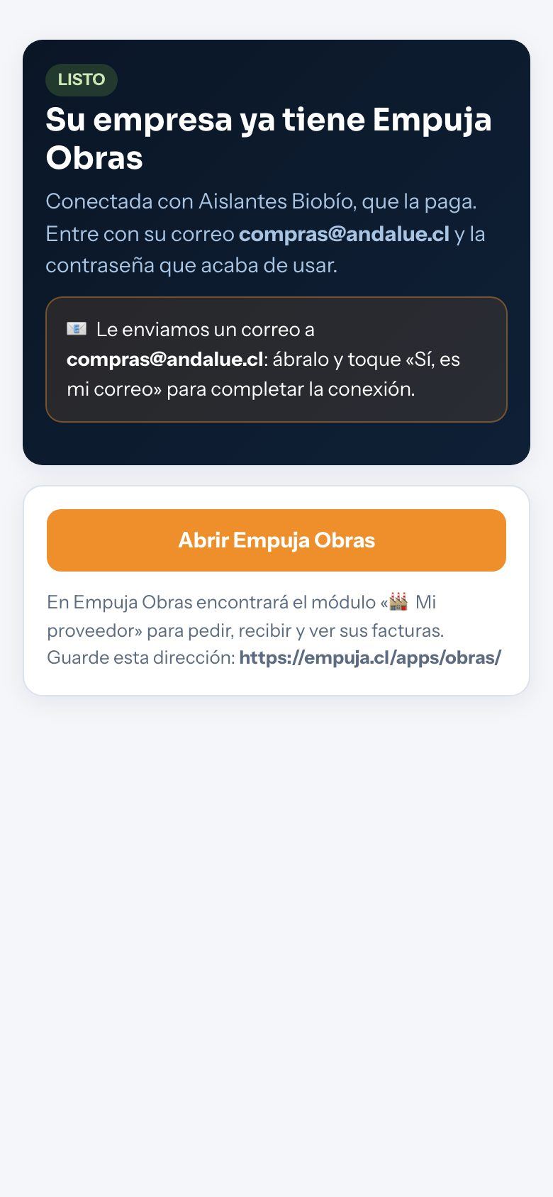 Su empresa ya tiene Empuja Obras