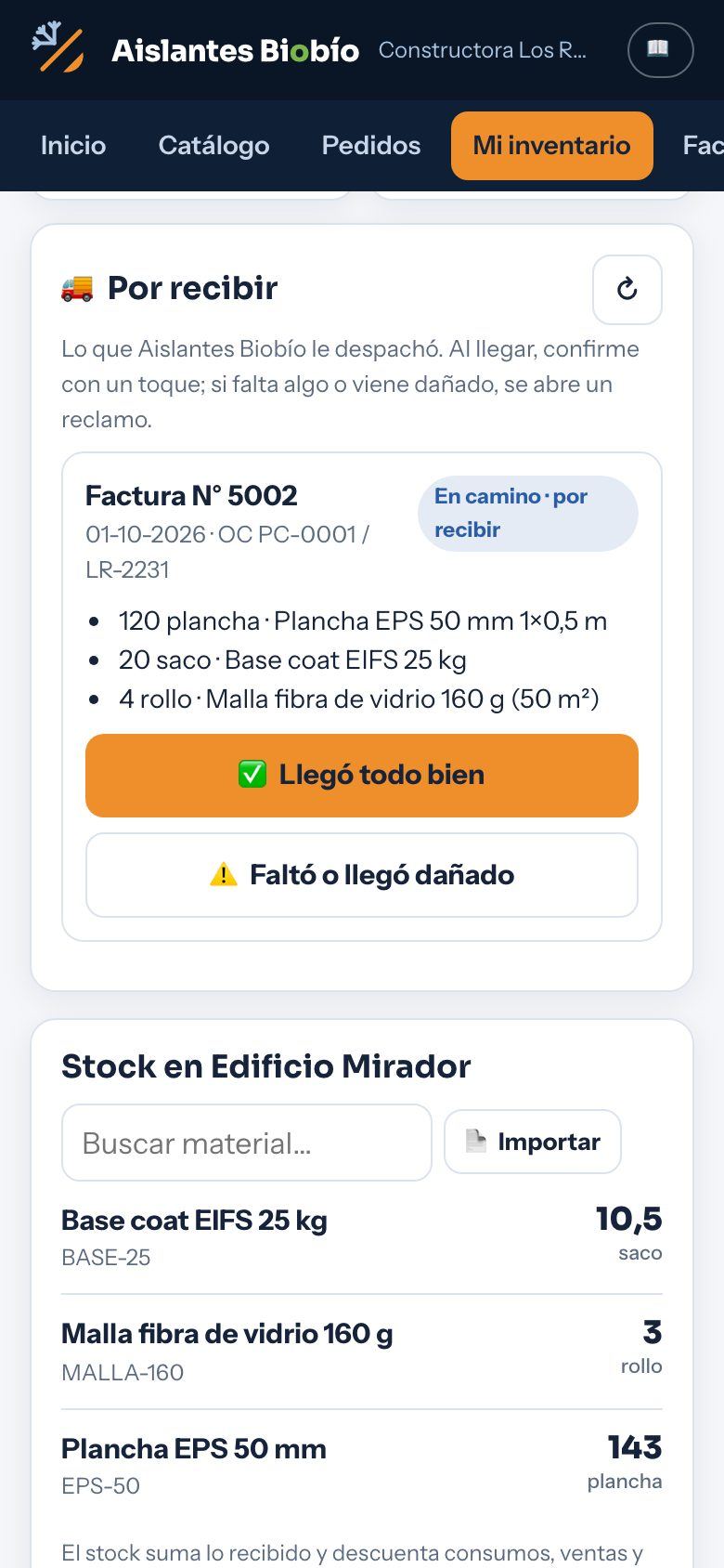 Por recibir en el celular