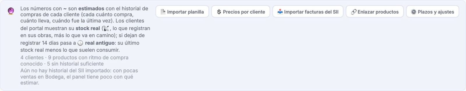 Botones de Clientes conectados