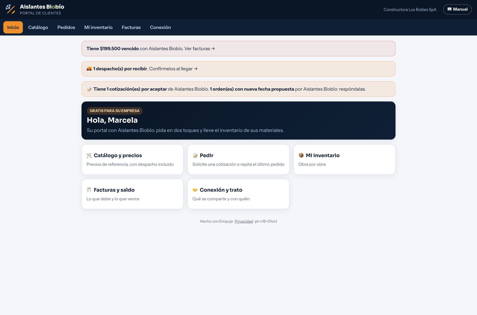Inicio del portal